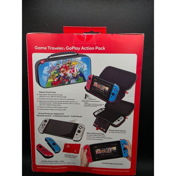 Nintendo Switch Mario Kart Game Traveler & GoPlay Action Pack With Screen Protec - Picture 5 of 8